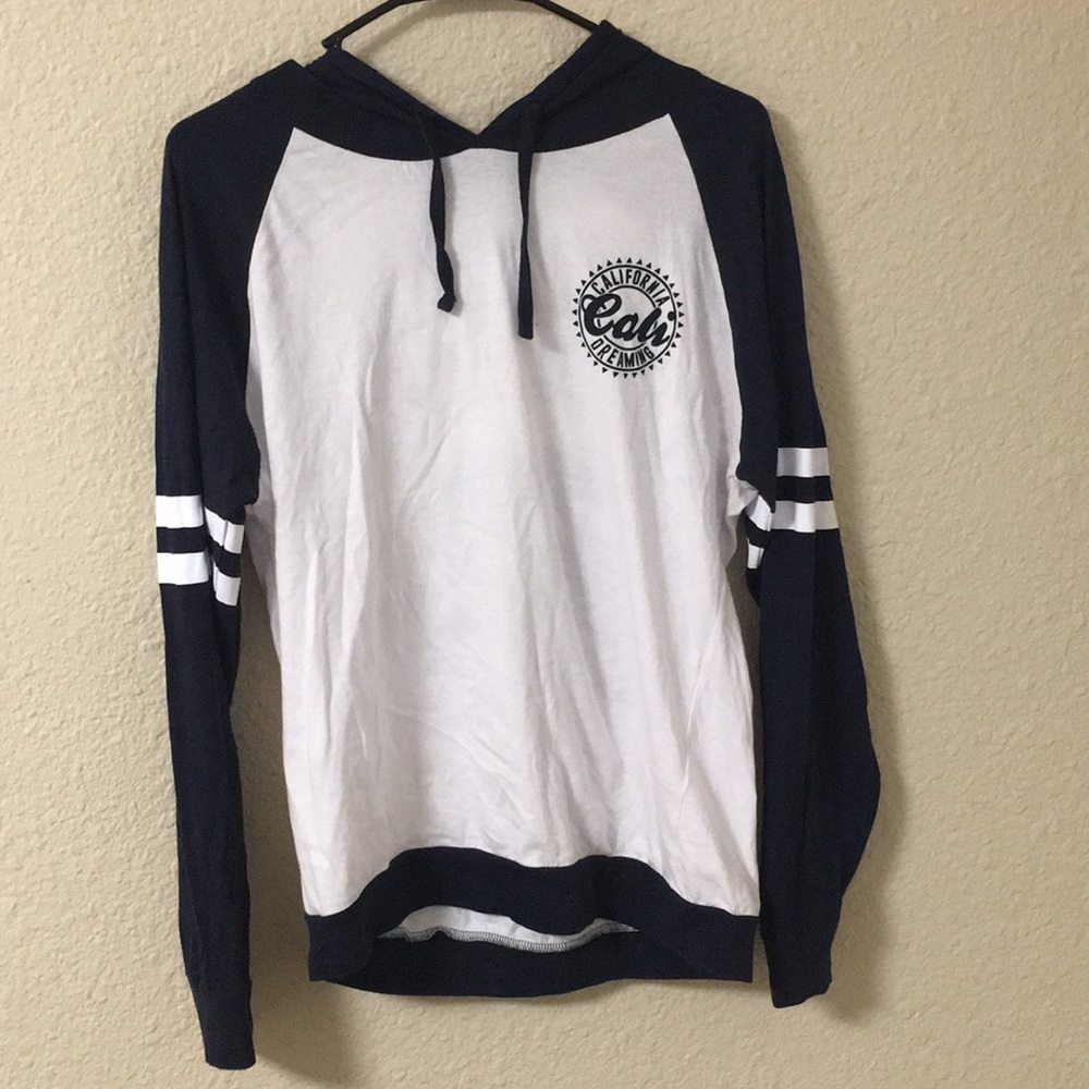 White Navy blue light Cali sweatshirt